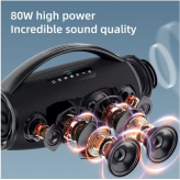 Zealot-S97 80W high power bluetooth speaker portable RGB colorful light waterproof wireless subwoofer 360 stereo surround TWS FM