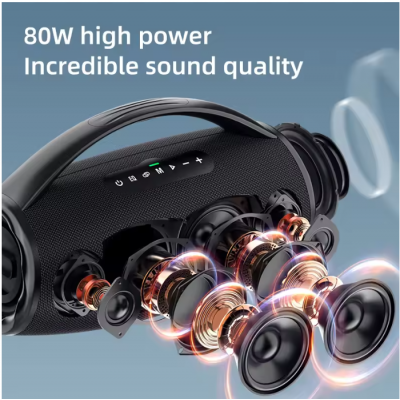 Zealot-S97 80W high power bluetooth speaker portable RGB colorful light waterproof wireless subwoofer 360 stereo surround TWS FM