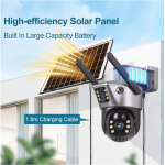 4G / WiFi Solar Camera Dual Lenses Outdoor 8MP 4K Low Power Battery IP Camera PIR Night Vision V380 Pro CCTV Security Protection