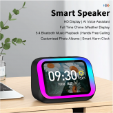 Smart Alarm Clock Bluetooth Speaker Weather Display Night Light Music Stories Player Photo Frame Perfect Gift BT APP TF26Pro