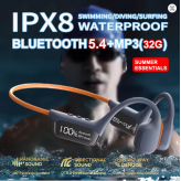 Bluetooth 5.4 Bone Conduction Headphone IPX8 Waterproof HIFI Stereo+MP3 (32G) Player wireless Headset Sports swimming Earphone