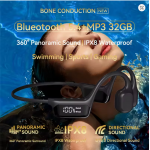Bluetooth 5.4 Bone Conduction Headphone IPX8 Waterproof HIFI Stereo+MP3 (32G) Player wireless Headset Sports swimming Earphone